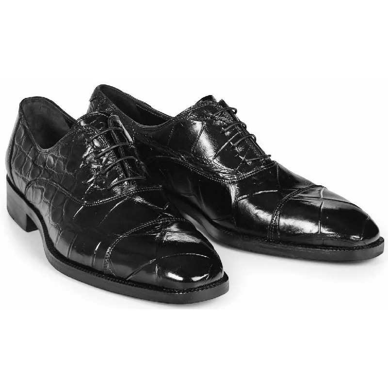 Mauri Correggio 4818 Black Genuine Body Alligator Oxford Shoes