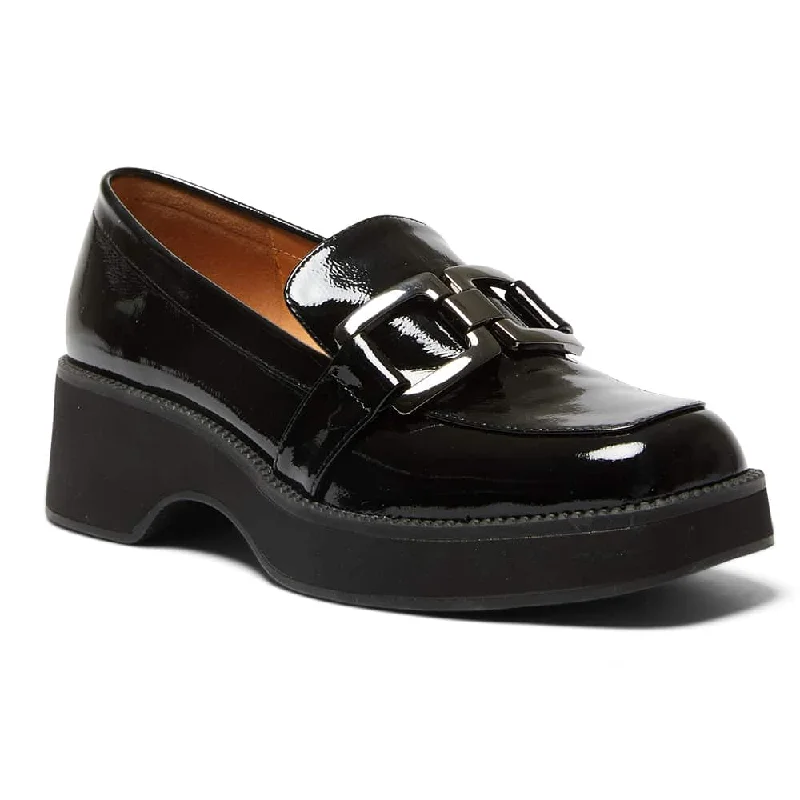 Emma Loafer in Black Patent