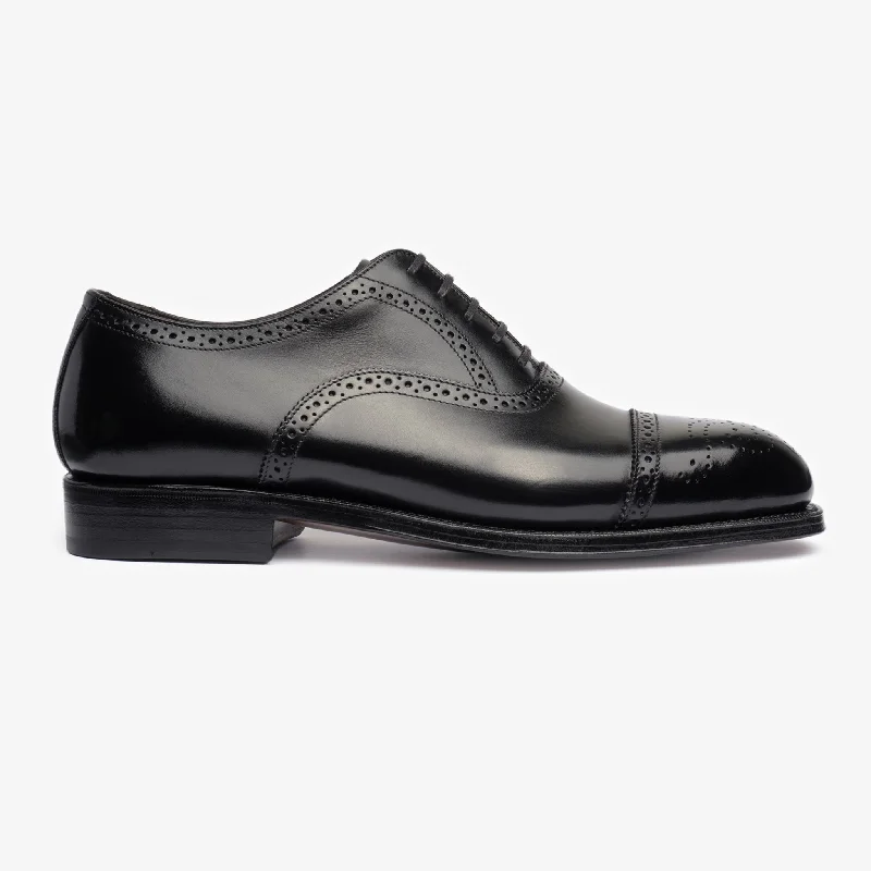 Semi Brogue Oxford - Black - Char Last