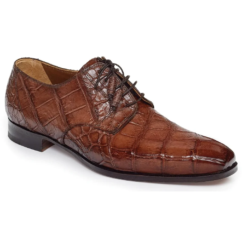 Mauri Palladio 1059 Burnished Sport Rust Genuine Body Alligator Hand Painted Oxford Shoes