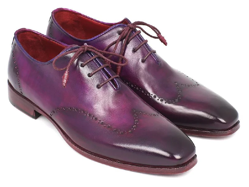 Paul Parkman Men's Purple Wingtip Oxfords (ID#84HT12)