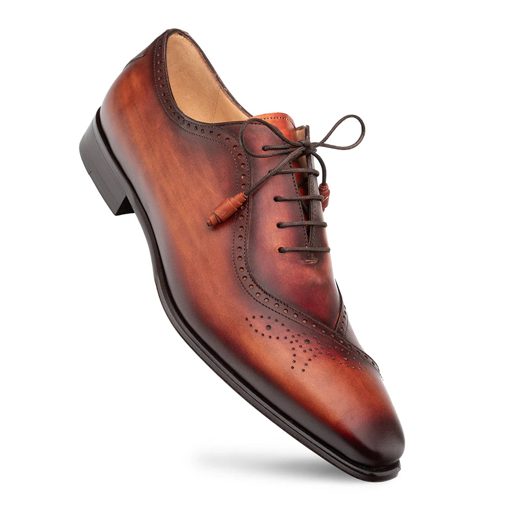 Mezlan Gasset 21341 Cognac Rust Wing Tip Oxfords