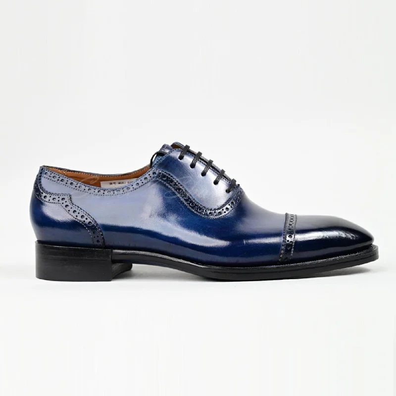 VSong MTO Oxfords Blue Formal Shoes