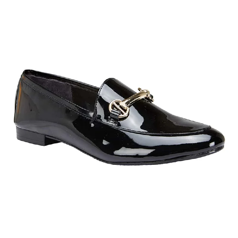 Tabloid Loafer in Black Patent