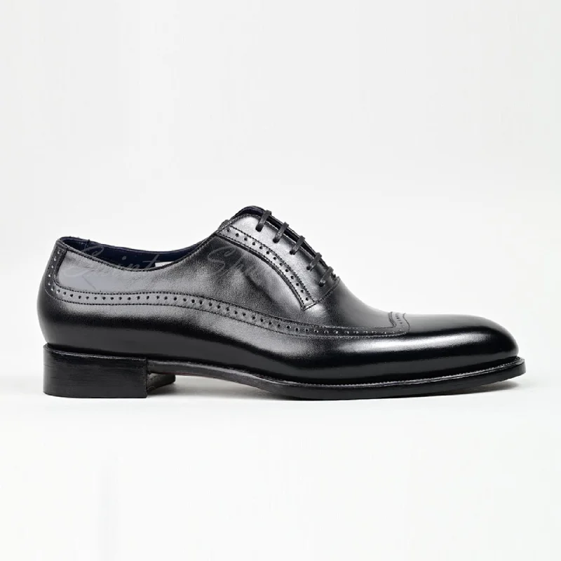 VSong MTO Black Oxfords Handsewn Welted Shoes