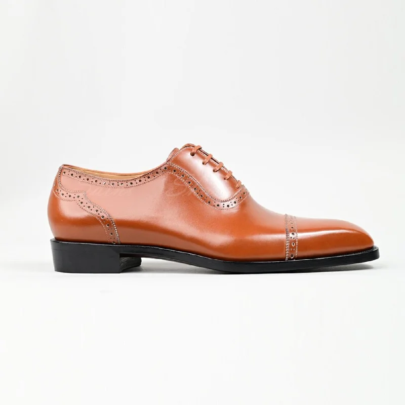 VSong MTO Oxfords Orange Burnished Shoes