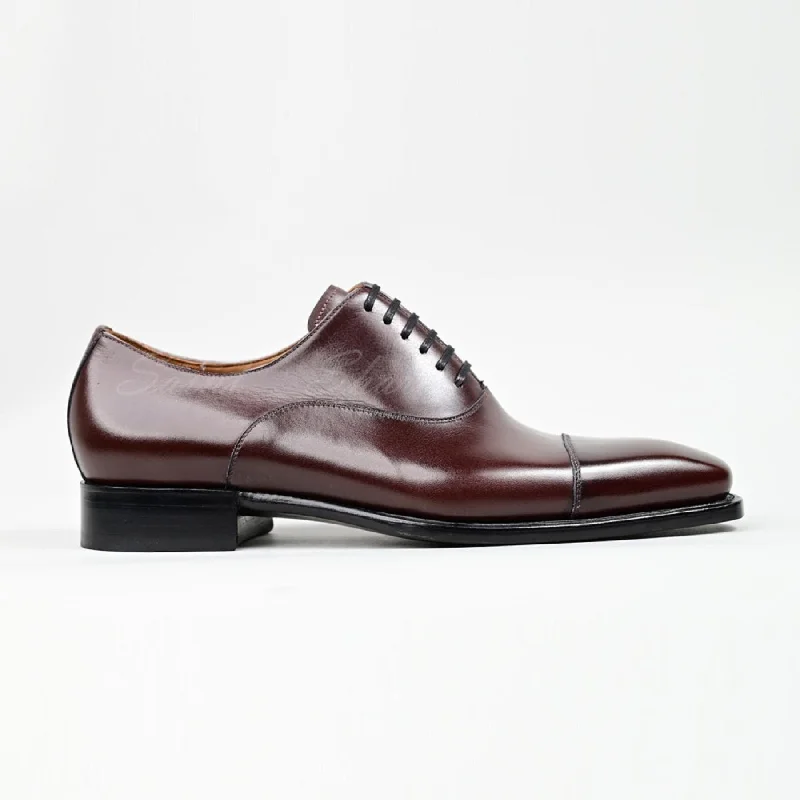 VSong MTO Oxfords Brown Burnished Shoes