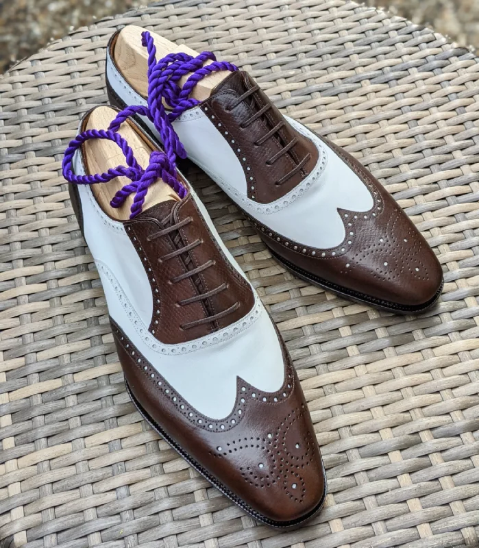 Ascot Gatsby - Brown Hatch Grain & White Calf