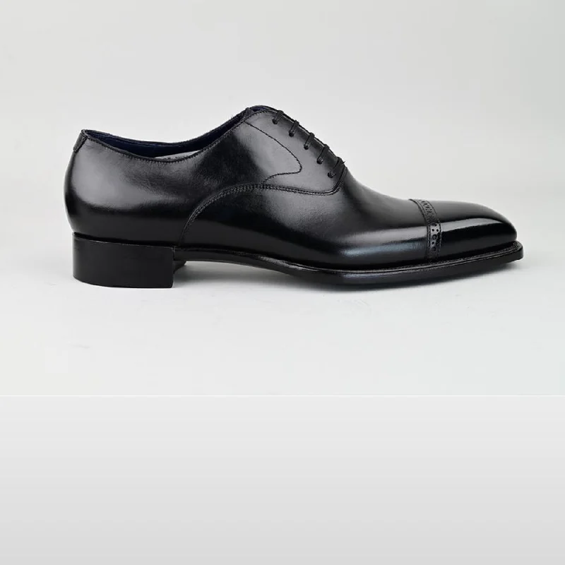 VSong MTO Black Oxfords Shoes