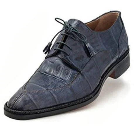 Mauri Moon Grey Genuine Crocodile Oxford Shoes