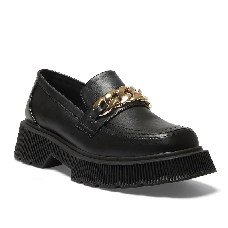 Tameka Loafer in Black Smooth