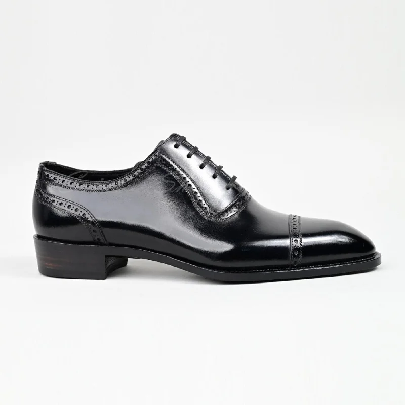 VSong MTO Black Oxfords Shoes