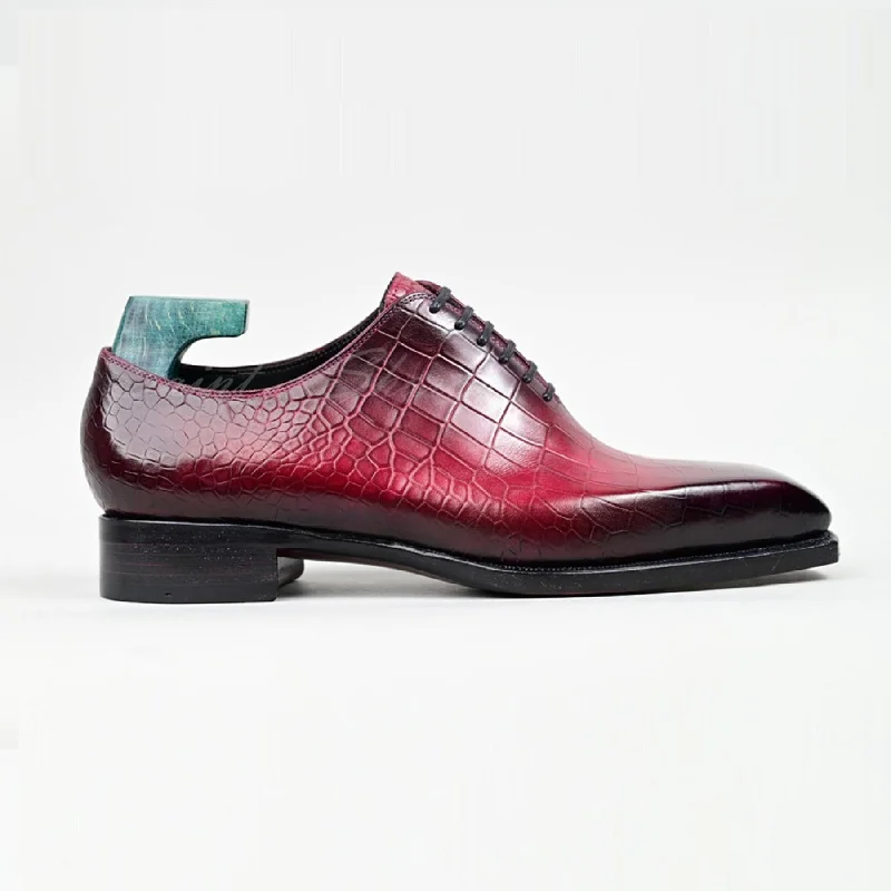 VSong MTO Crocodile Calfskin Oxfords Shoes