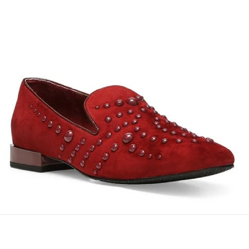 Donald Pliner Women's Rehbel Studded Loafer Red Size 6.5