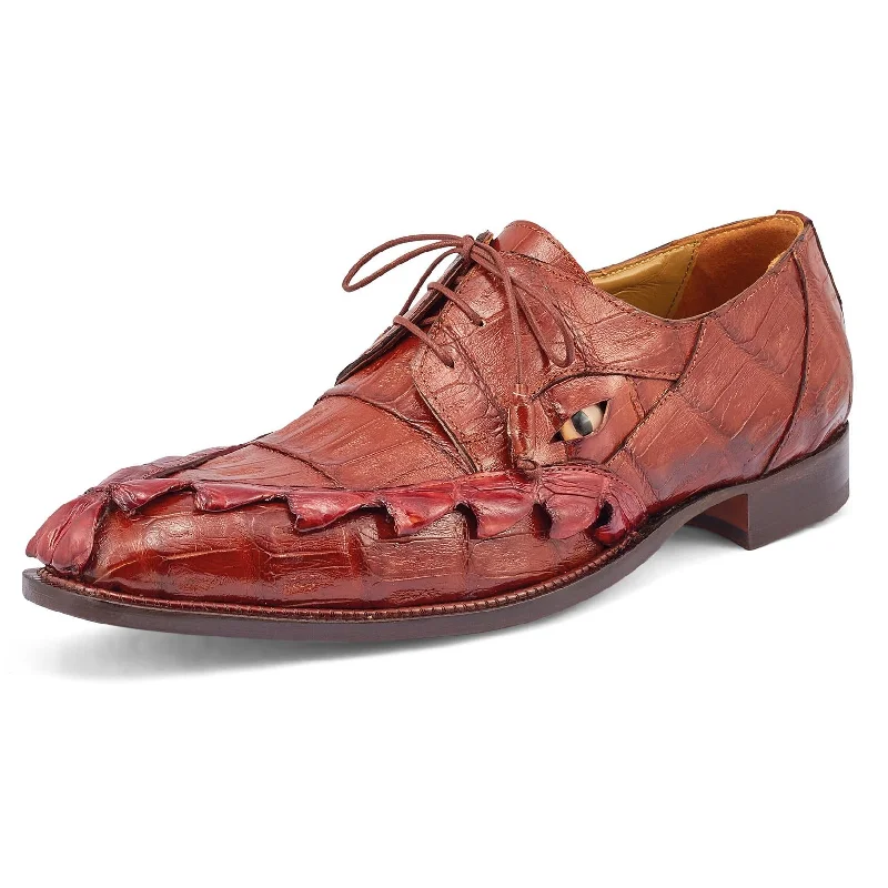 Mauri Slayer Gold Genuine Hornback Tail/Crocodile Eyes Derby Oxfords 3094