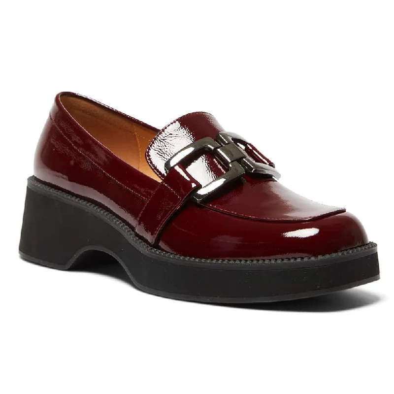 Emma Loafer in Wine Patent