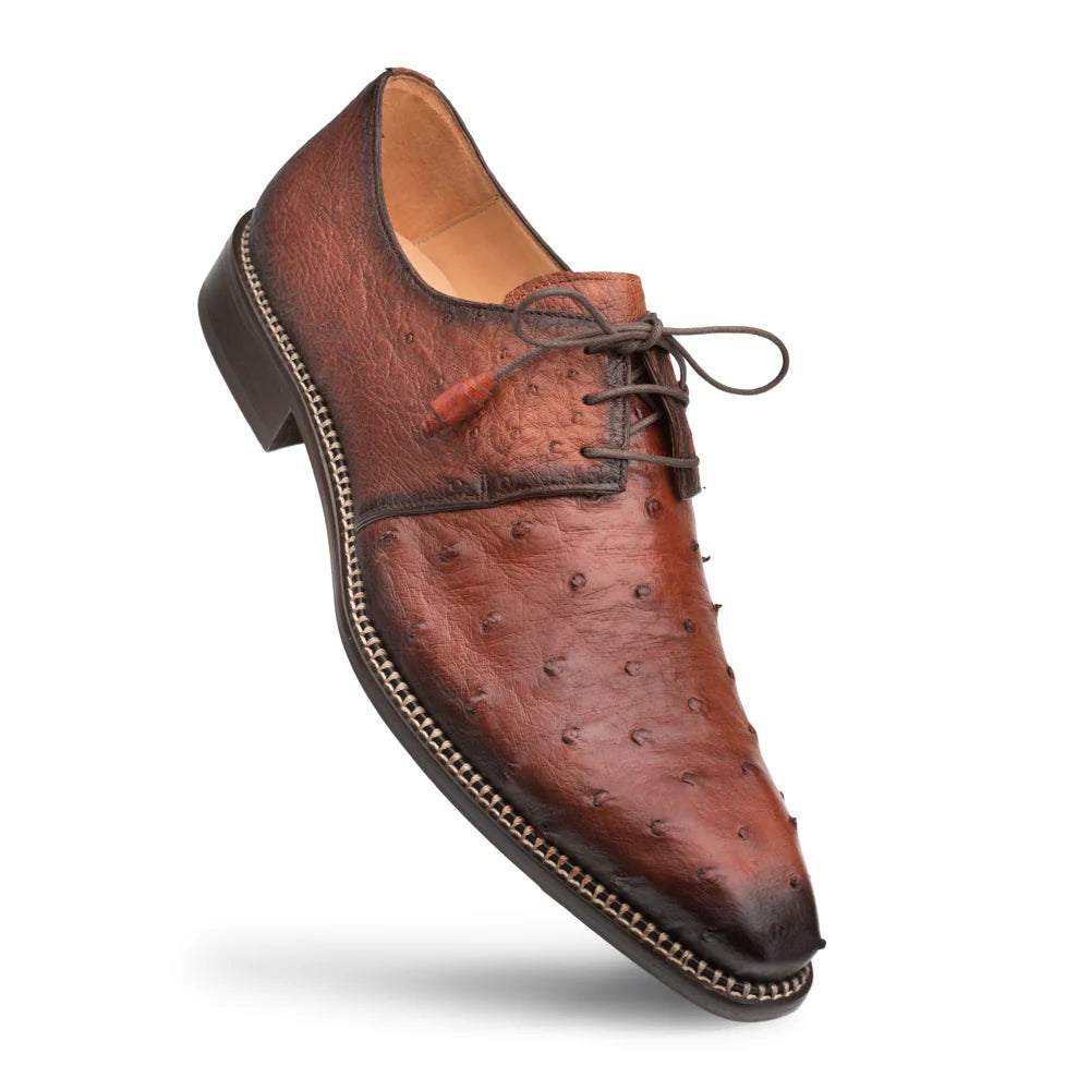 Mezlan Tillson 4732-S Brandy Ostrich Derby Oxfords