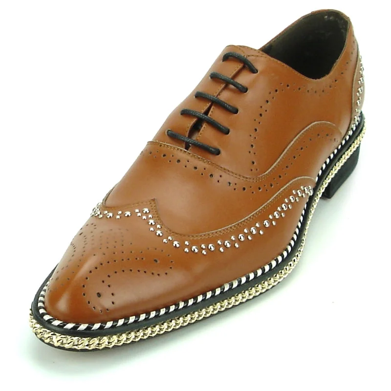 Fiesso FI-7201 Tan Oxfords