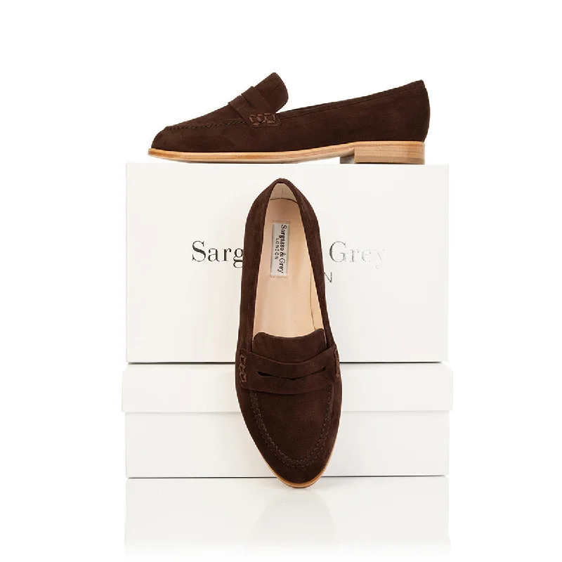 Sylvie Extra-Wide Fit Loafers  - Brown Suede