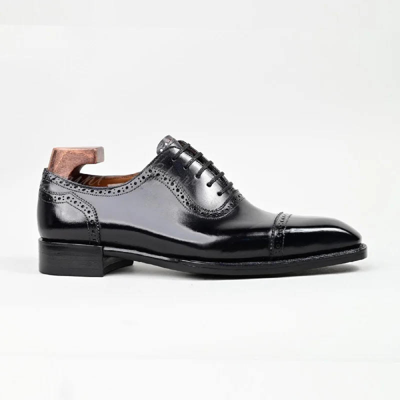 VSong MTO Black Oxfords Shoes