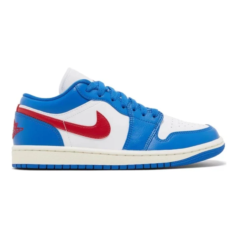 Women's Air Jordan 1 Low, Sport Blue Gym Red