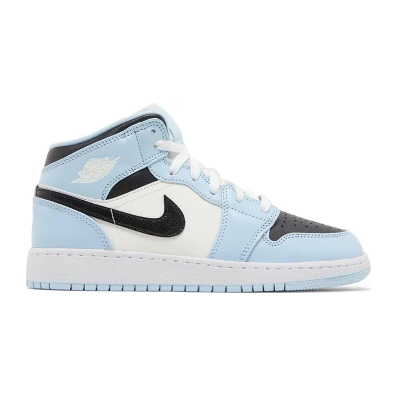 Air Jordan 1 Mid (GS), White Ice Blue