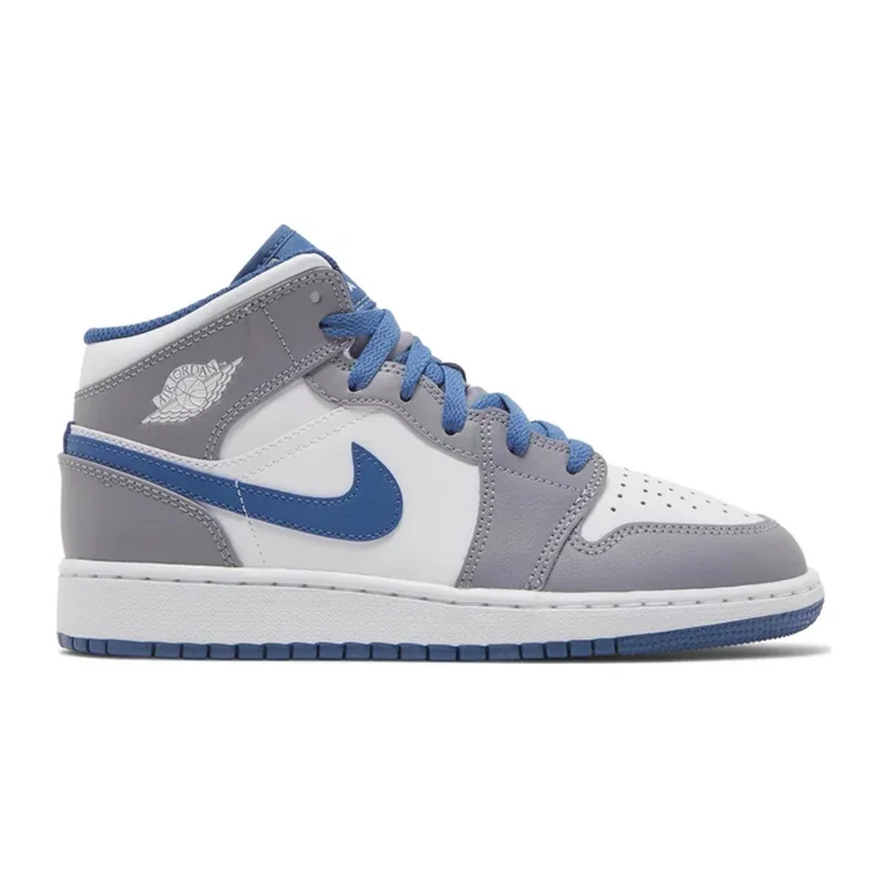 Air Jordan 1 Mid (GS), Cement True Blue