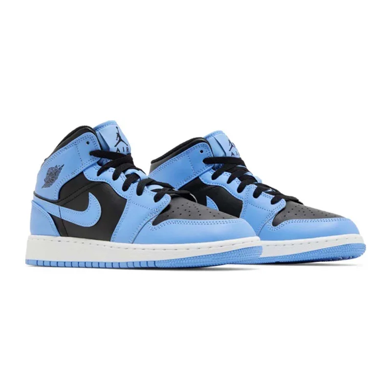 Air Jordan 1 Mid (GS), University Blue Black