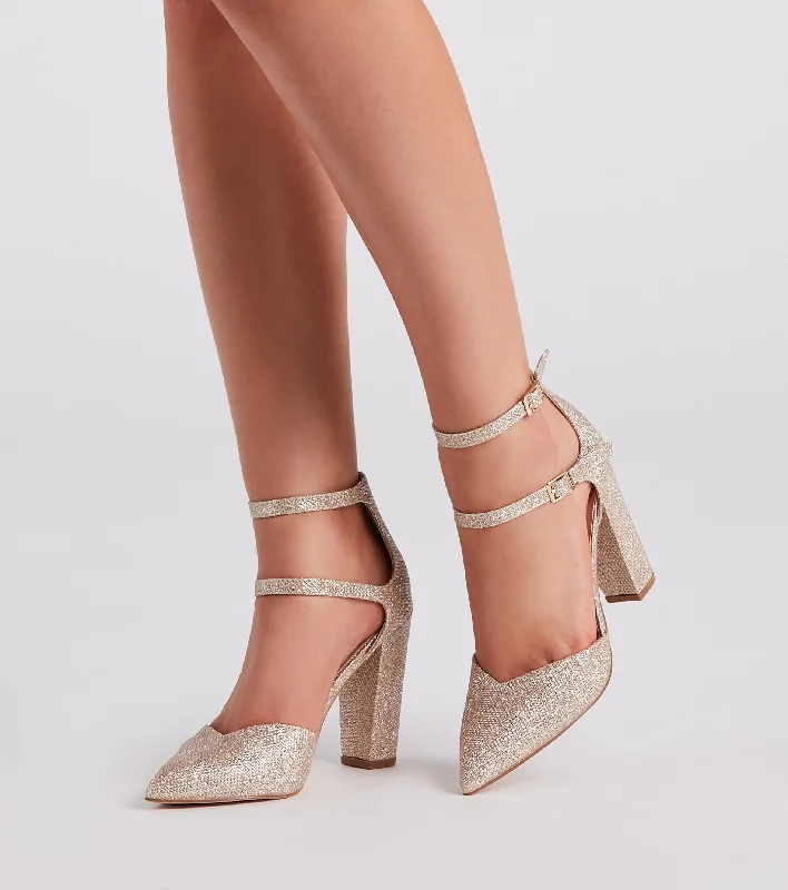 Glitz In Glitter Mesh Pointed Toe Pumps