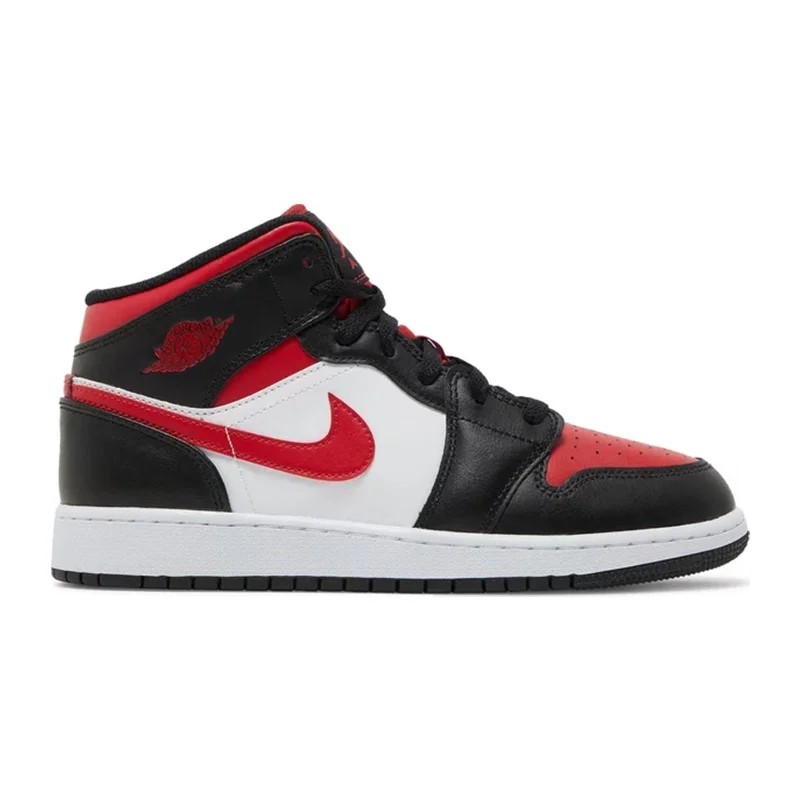 Air Jordan 1 Mid (GS), Black Fire Red