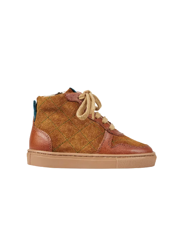 Quilted sneaker - Cognac