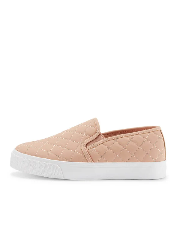 JENN ARDOR Women Diamond Slip-On Sneakers