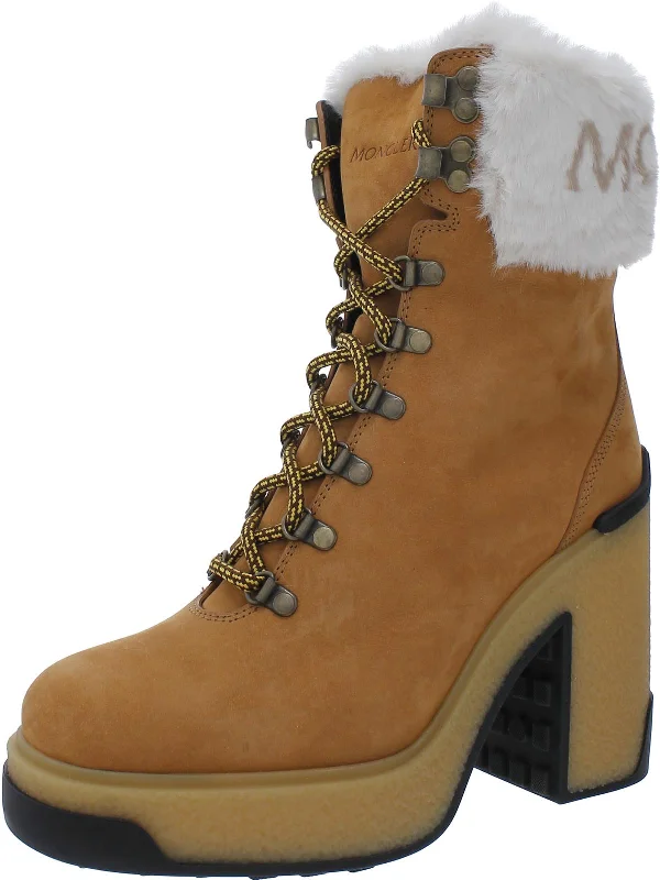 Claudia Womens Suede Platform Ankle Boots