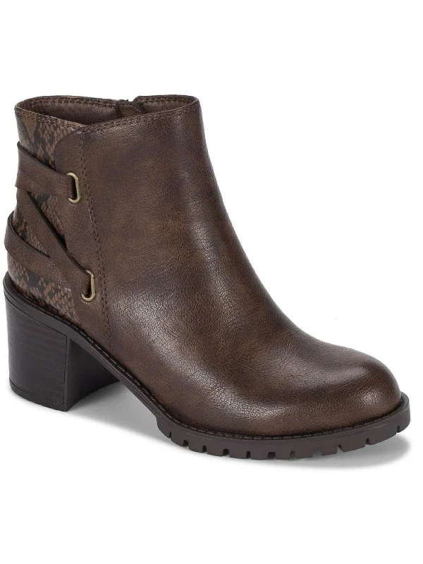 Hensley Womens Faux Leather Bootie Ankle Boots