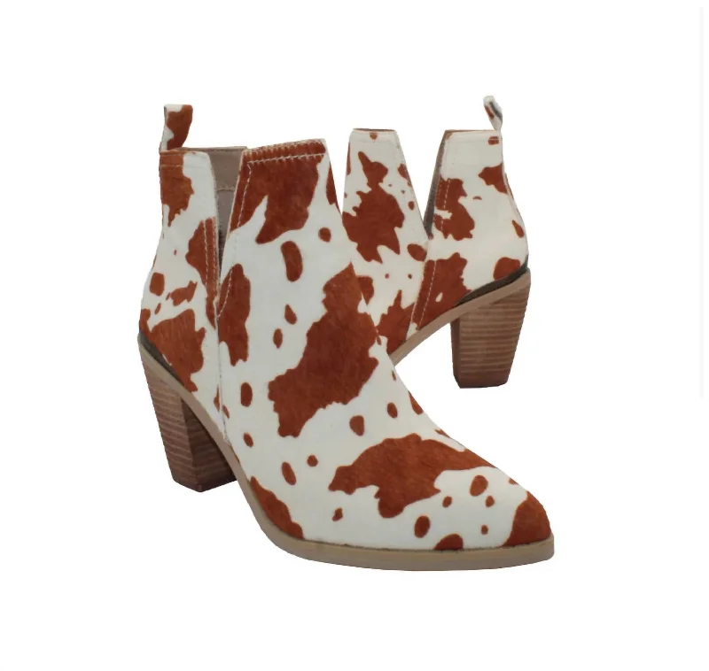 Women Mumba Boot In Tan/white Cow