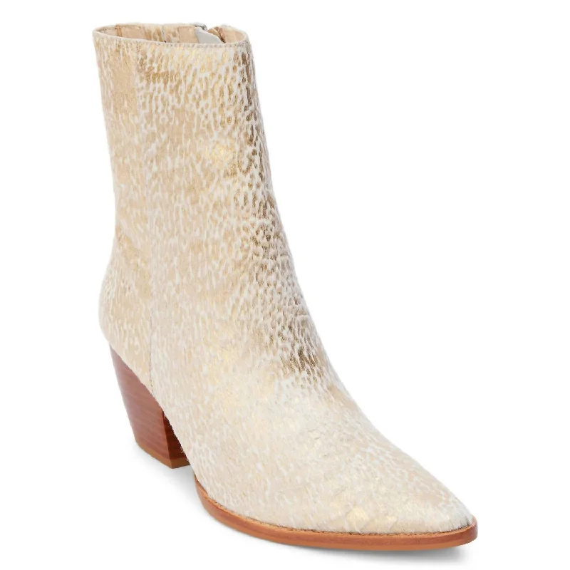 Women's Caty Ankle Boots In Gold Splatter