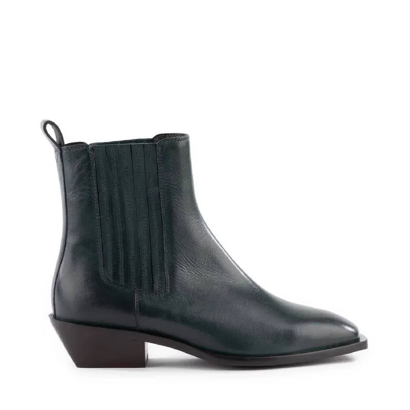 Women's Hold Me Down Leather Ankle Boot In Green