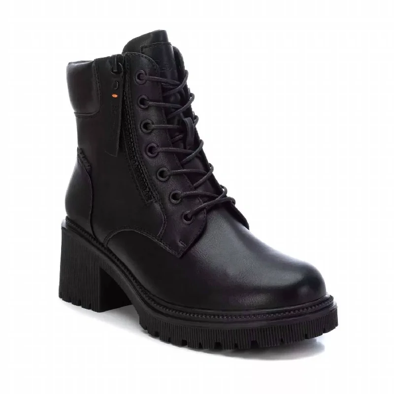 Women's Lace-Up Booties In Black