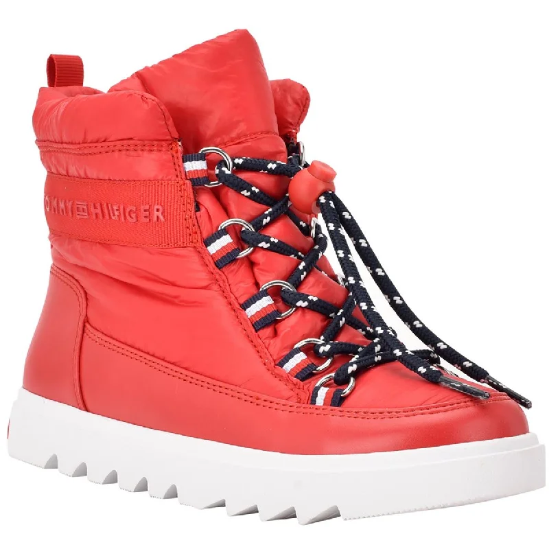 Womens Lace Up Logo Ankle Boots