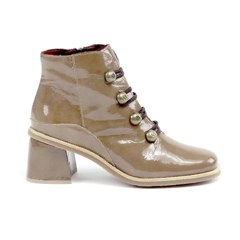 Women's Olga Boots In Earth Patent Leather