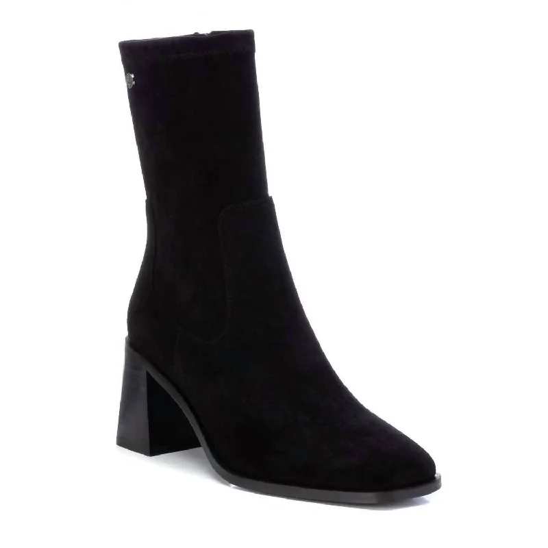 Women's Suede Dress Booties In Black