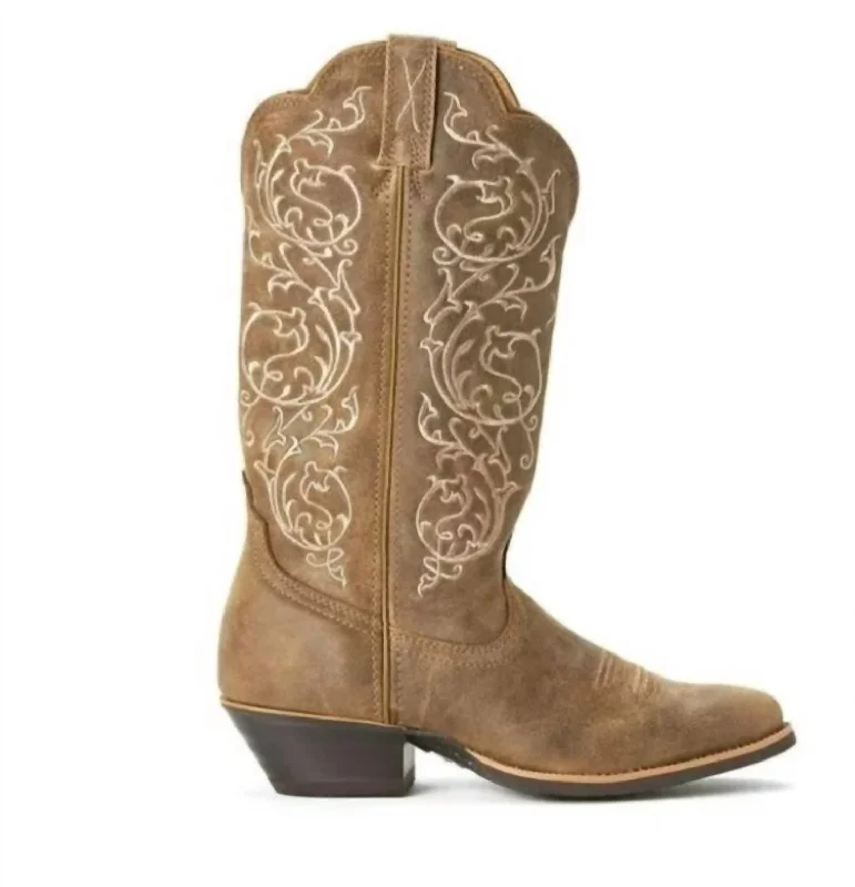 Women's Western R Toe Boots In Bomber