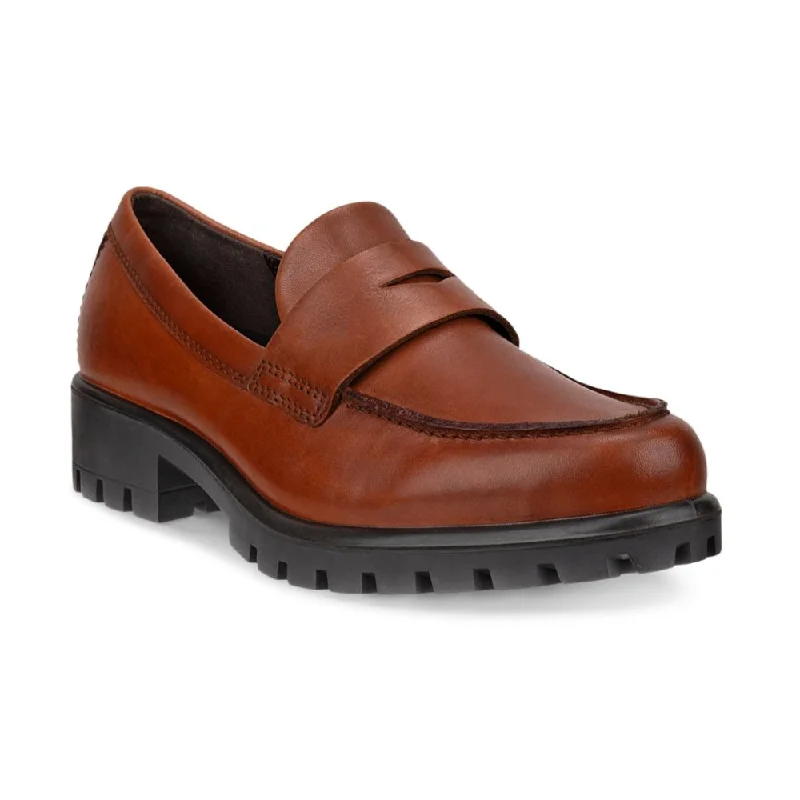 Ecco Women's Modtray Moc-Toe Penny Loafer - Cognac