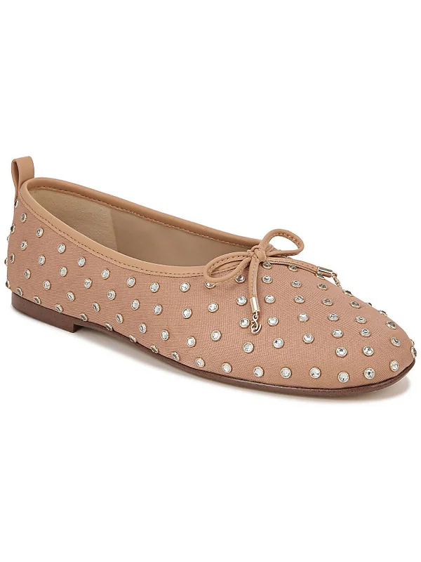 Ari Gem Womens Embellished Slip On Ballet Flats