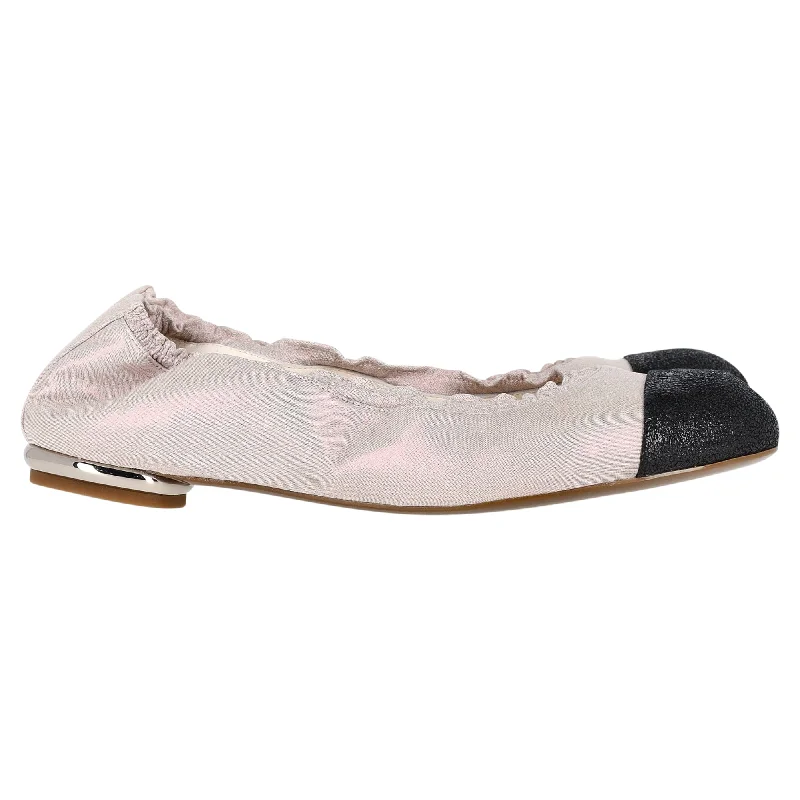 Chanel CC Cap Toe Scrunch Ballet Flats in Pink Canvas