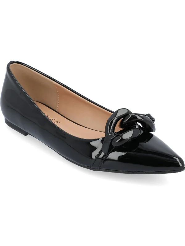 Clareene Womens Patent Slip On Ballet Flats