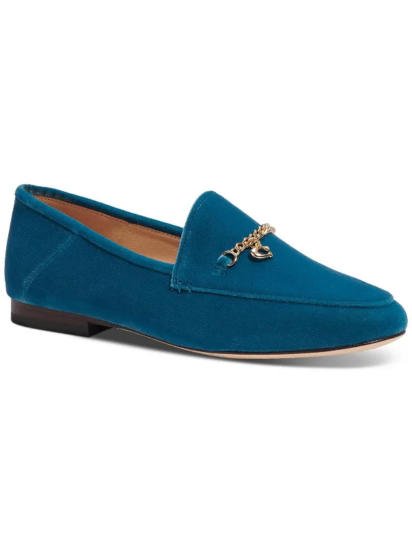 Hanna Velvet Womens Velvet Chain Loafers