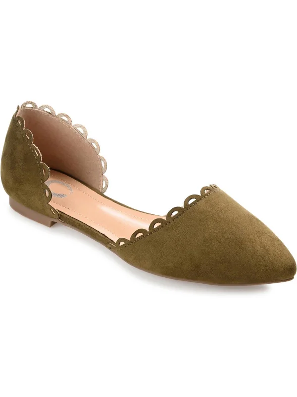 Jezlin Womens Faux Suede Pointed Toe D'Orsay