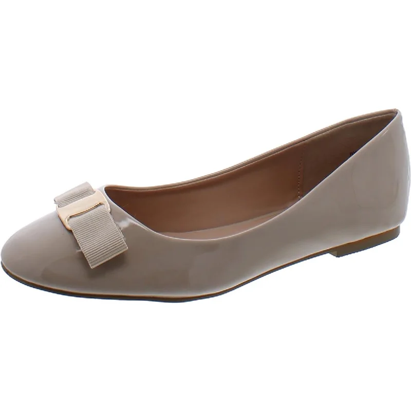 Journee Collection Womens Patent Round Toe Ballet Flats