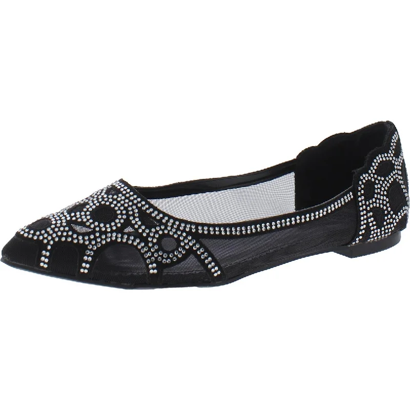 Journee Collection Womens Rhinestone Mesh Loafers